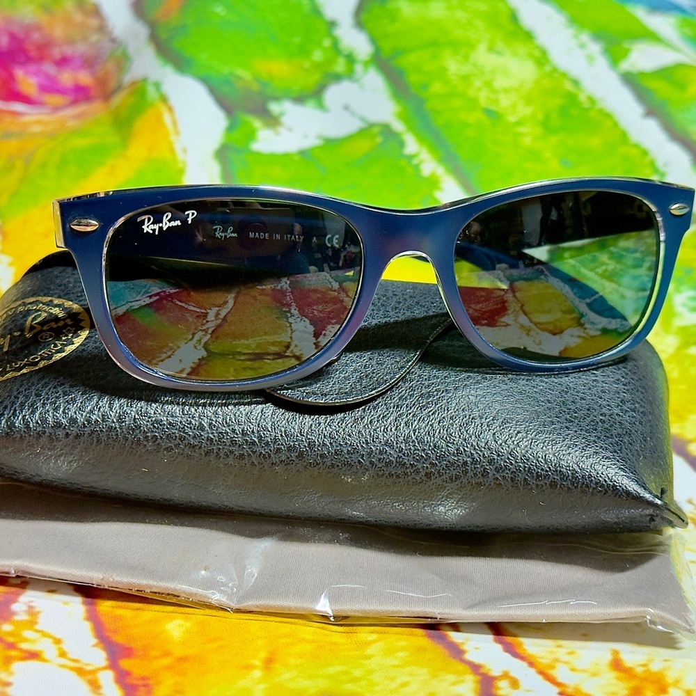 Ray-Ban Navy Blue & Clear Frame Sunglasses